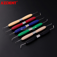 6 sztuk/zestaw AZDENT Dental żywica wypełniacz estetyczny zestaw do renowacji nadające się do żywicy nóż z tworzywa sztucznego Dresser silikonowy uchwyt stomatologia narzędzie 5